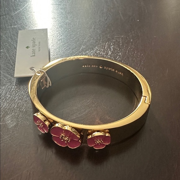 Kate Spade Flutter Floral Gold and Pink Bracelet and Earrings set. - Picture 10 of 10